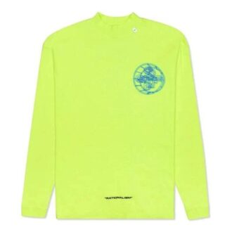 Camiseta de manga larga para hombre con logo 3D impreso, color amarillo