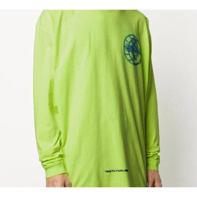 Camiseta de manga larga para hombre con logo 3D impreso, color amarillo