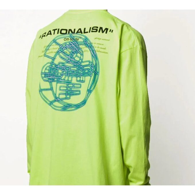 Camiseta de manga larga para hombre con logo 3D impreso, color amarillo