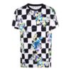Camiseta de pantalón corto a cuadros con flores de algodón SS21, negra y blanca