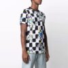 Camiseta de pantalón corto a cuadros con flores de algodón SS21, negra y blanca