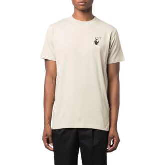 Camiseta de pantalón corto con cuello redondo y estampado de logotipo de Arrows, color blanco cremoso