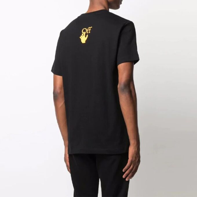 Camiseta de pantalón corto con estampado para hombre Off-White SS21, color negro