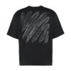 Camiseta de pantalón corto de skate con garabatos Diagonales «Negro»