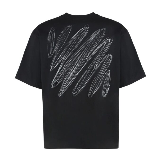 Camiseta de pantalón corto de skate con garabatos Diagonales «Negro»