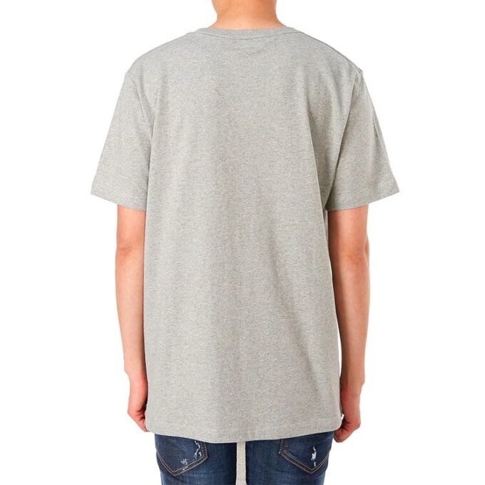 Camiseta de pantalones cortos ajustada con logo alfabético en el pecho, color gris