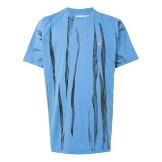 Camiseta de pantalones cortos azul con flecha reflectante y estampado tie-dye