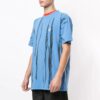 Camiseta de pantalones cortos azul con flecha reflectante y estampado tie-dye