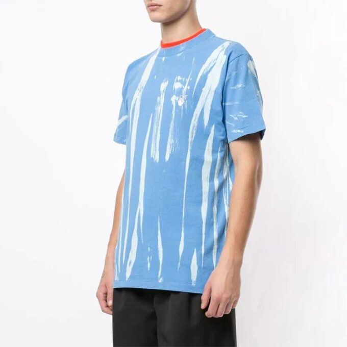 Camiseta de pantalones cortos azul tie-dye reflectante