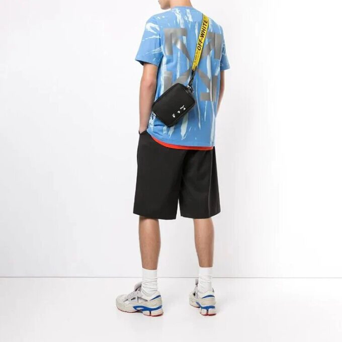 Camiseta de pantalones cortos azul tie-dye reflectante