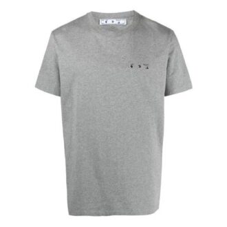 Camiseta de pantalones cortos con cuello redondo y estampado de logotipo, versión básica, gris, colección primavera-verano 2021 Camiseta de pantalones cortos con cuello redondo y estampado de logotipo, versión básica, gris, colección primavera-verano 2021