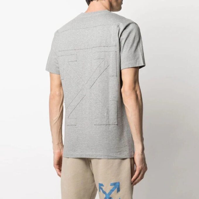 Camiseta de pantalones cortos con cuello redondo y estampado de logotipo, versión básica, gris, colección primavera-verano 2021