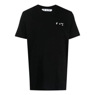 Camiseta de pantalones cortos con cuello redondo y estampado del logotipo, color negro, colección primavera-verano 2021 Camiseta de pantalones cortos con cuello redondo y estampado del logotipo, color negro, colección primavera-verano 2021