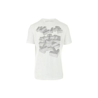 Camiseta de pantalones cortos con cuello redondo y estampado del logotipo de la colección SS21, versión básica, color blanco Camiseta de pantalones cortos con cuello redondo y estampado del logotipo de la colección SS21, versión básica, color blanco