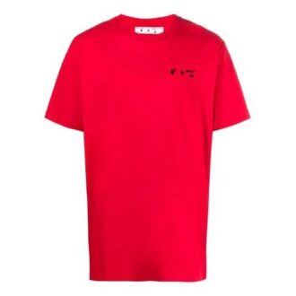 Camiseta de pantalones cortos con cuello redondo y estampado del logotipo SS21, versión roja Camiseta de pantalones cortos con cuello redondo y estampado del logotipo SS21, versión roja