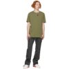 Camiseta de pantalones cortos con cuello redondo y estampado del logotipo, versión estándar, verde