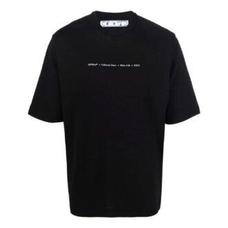 Camiseta de pantalones cortos con cuello redondo y logo FW21, versión entallada, negro Camiseta de pantalones cortos con cuello redondo y logo FW21, versión entallada, negro