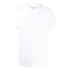 Camiseta de pantalones cortos con cuello redondo y logo pequeño, color blanco