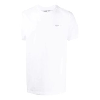 Camiseta de pantalones cortos con cuello redondo y logo pequeño, color blanco Camiseta de pantalones cortos con cuello redondo y logo pequeño, color blanco