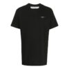 Camiseta de pantalones cortos con cuello redondo y logo pequeño, color negro