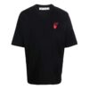 Camiseta de pantalones cortos con cuello redondo y logotipo FW21, versión estándar, negro