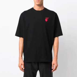 Camiseta de pantalones cortos con cuello redondo y logotipo FW21, versión estándar, negro Camiseta de pantalones cortos con cuello redondo y logotipo FW21, versión estándar, negro