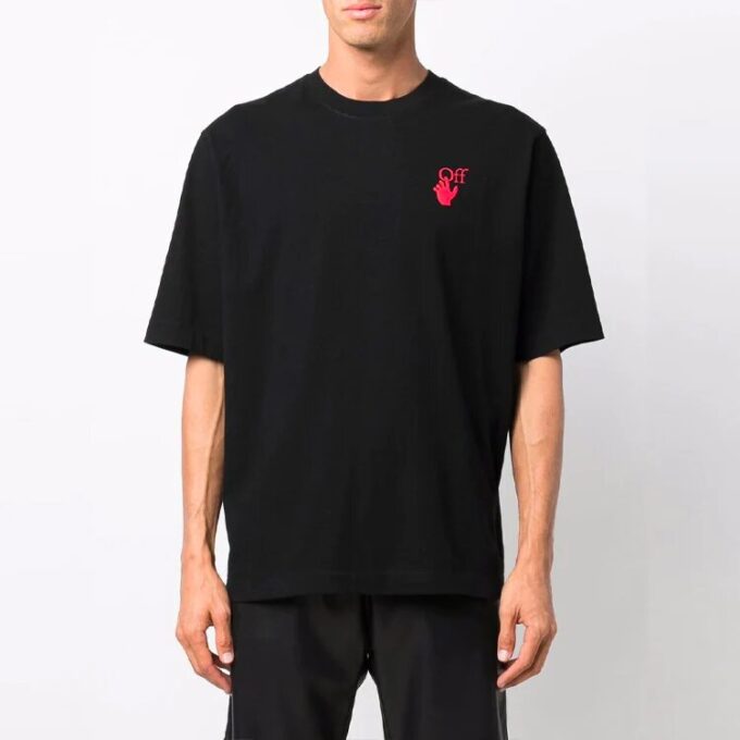 Camiseta de pantalones cortos con cuello redondo y logotipo FW21, versión estándar, negro