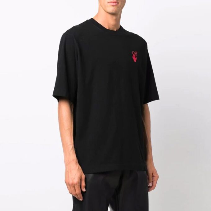 Camiseta de pantalones cortos con cuello redondo y logotipo FW21, versión estándar, negro