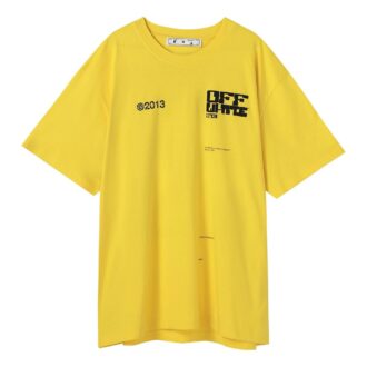 Camiseta de pantalones cortos con cuello redondo y logotipo Tech Marker de la colección SS21, versión estándar, color amarillo Camiseta de pantalones cortos con cuello redondo y logotipo Tech Marker de la colección SS21, versión estándar, color amarillo