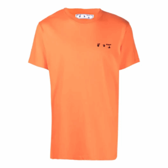 Camiseta de pantalones cortos con cuello redondo y logotipo, versión estándar, naranja Camiseta de pantalones cortos con cuello redondo y logotipo, versión estándar, naranja