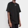 Camiseta de pantalones cortos con estampado de letras en la espalda, color negro