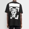 Camiseta de pantalones cortos con estampado de letras en la espalda, color negro