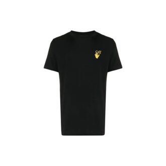 Camiseta de pantalones cortos con estampado Earth bordado, negra Camiseta de pantalones cortos con estampado Earth bordado, negra