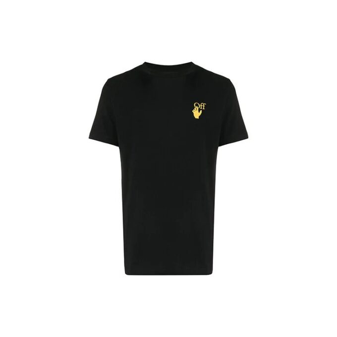 Camiseta de pantalones cortos con estampado Earth bordado, negra