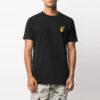 Camiseta de pantalones cortos con estampado Earth bordado, negra