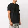 Camiseta de pantalones cortos con estampado Earth bordado, negra