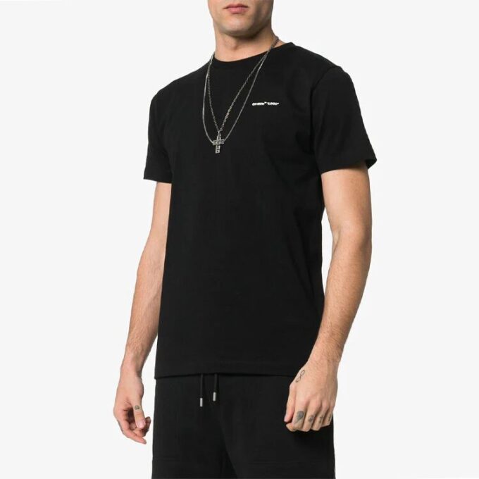 Camiseta de Pantalones Cortos con logo de Virgil Abloh para hombre en negro