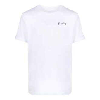 Camiseta de pantalones cortos con logotipo bordado, color blanco Camiseta de pantalones cortos con logotipo bordado, color blanco