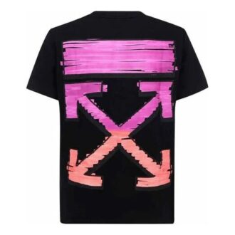 Camiseta de pantalones cortos de algodón con estampado de Arrows y logotipo, color negro, colección primavera-verano 2021 Camiseta de pantalones cortos de algodón con estampado de Arrows y logotipo, color negro, colección primavera-verano 2021