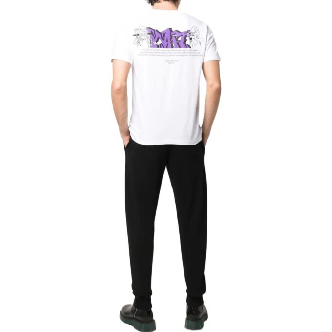 Camiseta de pantalones cortos de algodón con estampado de flechas geométricas, colección primavera-verano 2022, color blanco