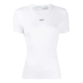 Camiseta de pantalones cortos de algodón Off-White con logo de letras