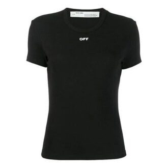 Camiseta de pantalones cortos de algodón Off-White con logo de letras