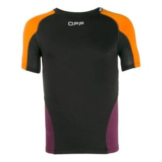 Camiseta de Pantalones Cortos de manga corta con bloques de color, versión entallada, negra Camiseta de Pantalones Cortos de manga corta con bloques de color, versión entallada, negra