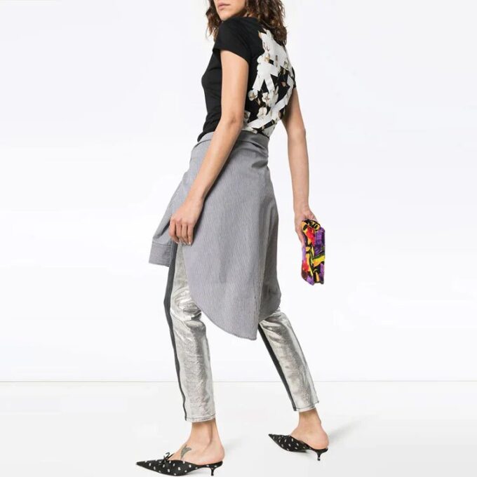 Camiseta de pantalones cortos Off-White de algodón con estampado de flechas