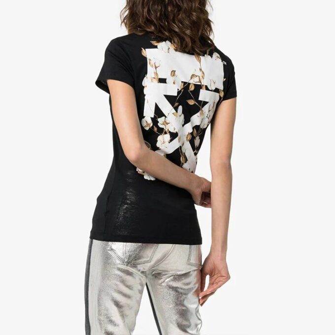 Camiseta de pantalones cortos Off-White de algodón con estampado de flechas