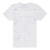 Camiseta de pantalones cortos para hombre con logo sin rematar, color blanco
