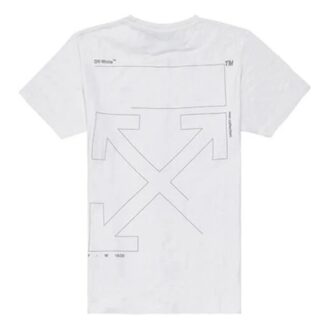 Camiseta de pantalones cortos para hombre con logo sin rematar, color blanco