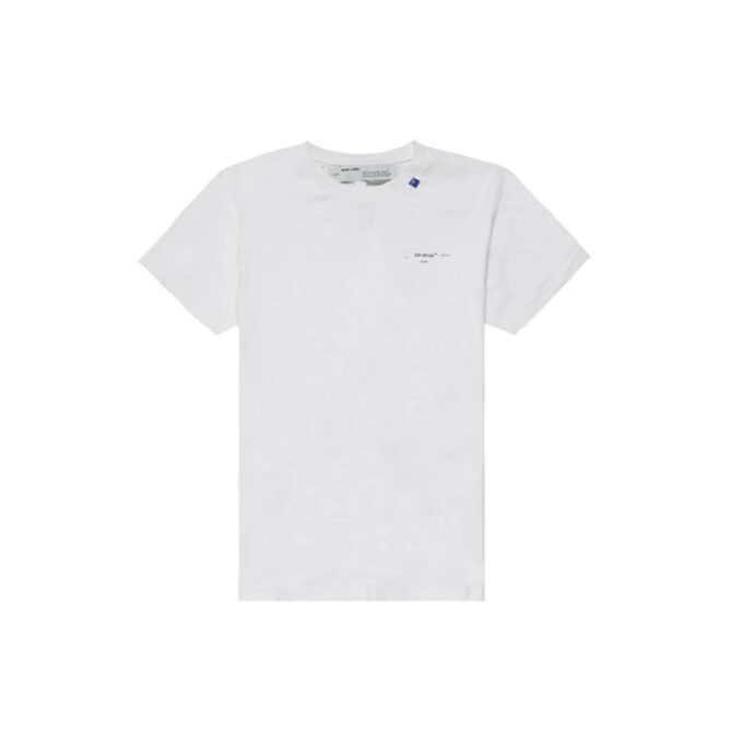 Camiseta de pantalones cortos para hombre con logo sin rematar, color blanco
