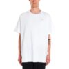 Camiseta de pantalones cortos para hombre con logo sin rematar, color blanco