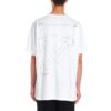 Camiseta de pantalones cortos para hombre con logo sin rematar, color blanco